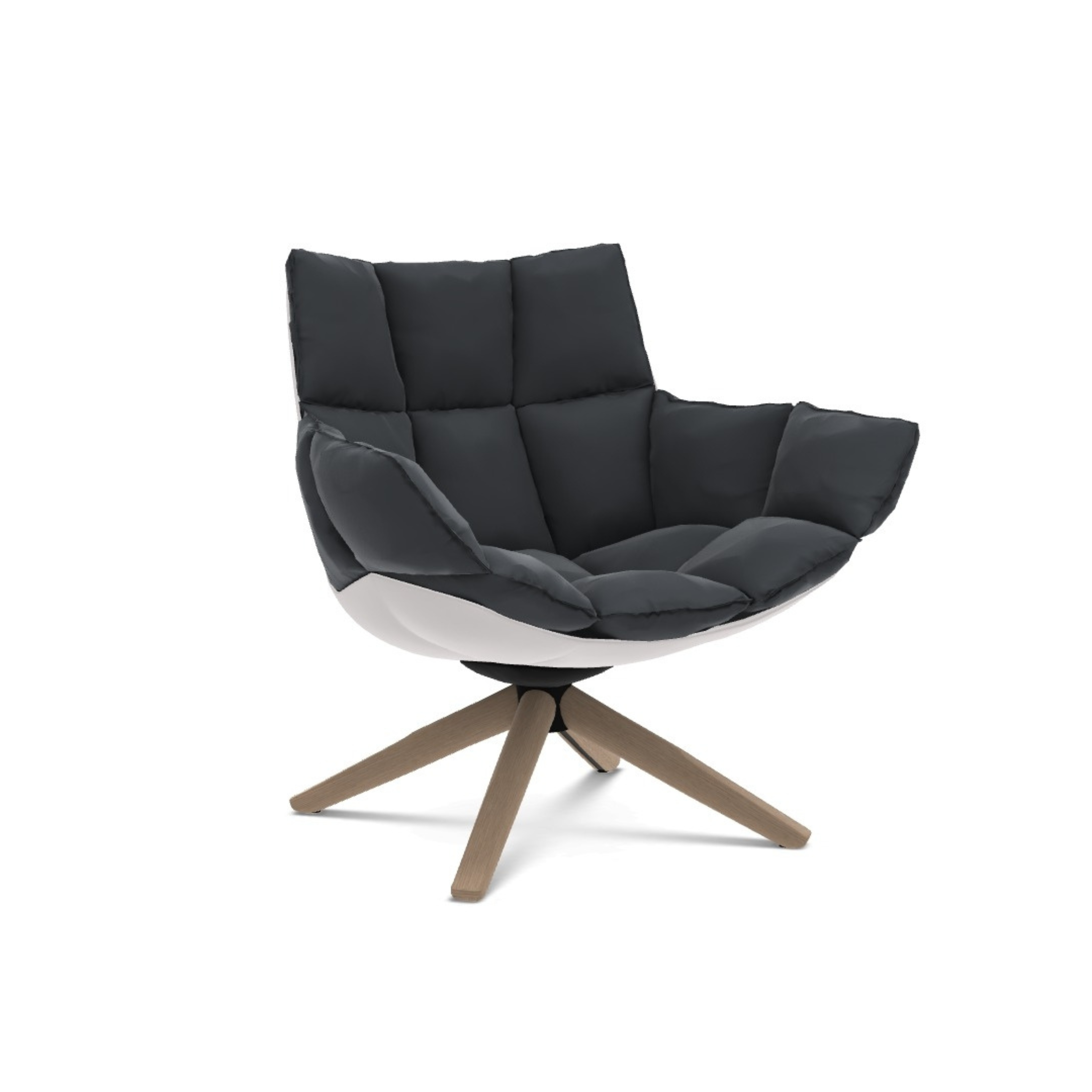 Husk Swivel Armchair with Armrests