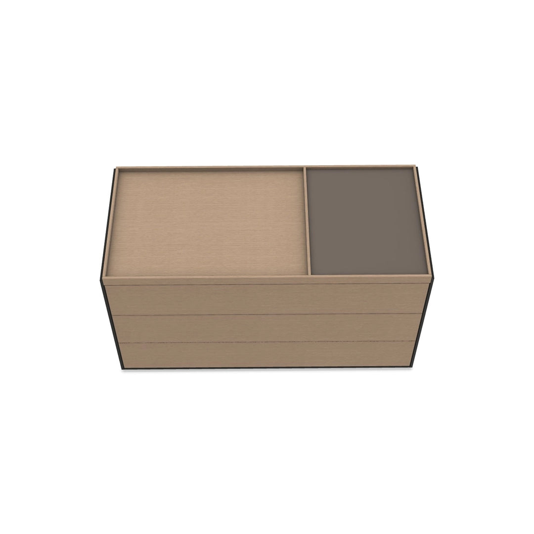 Surface Storage Unit with Section and Drawers - Right