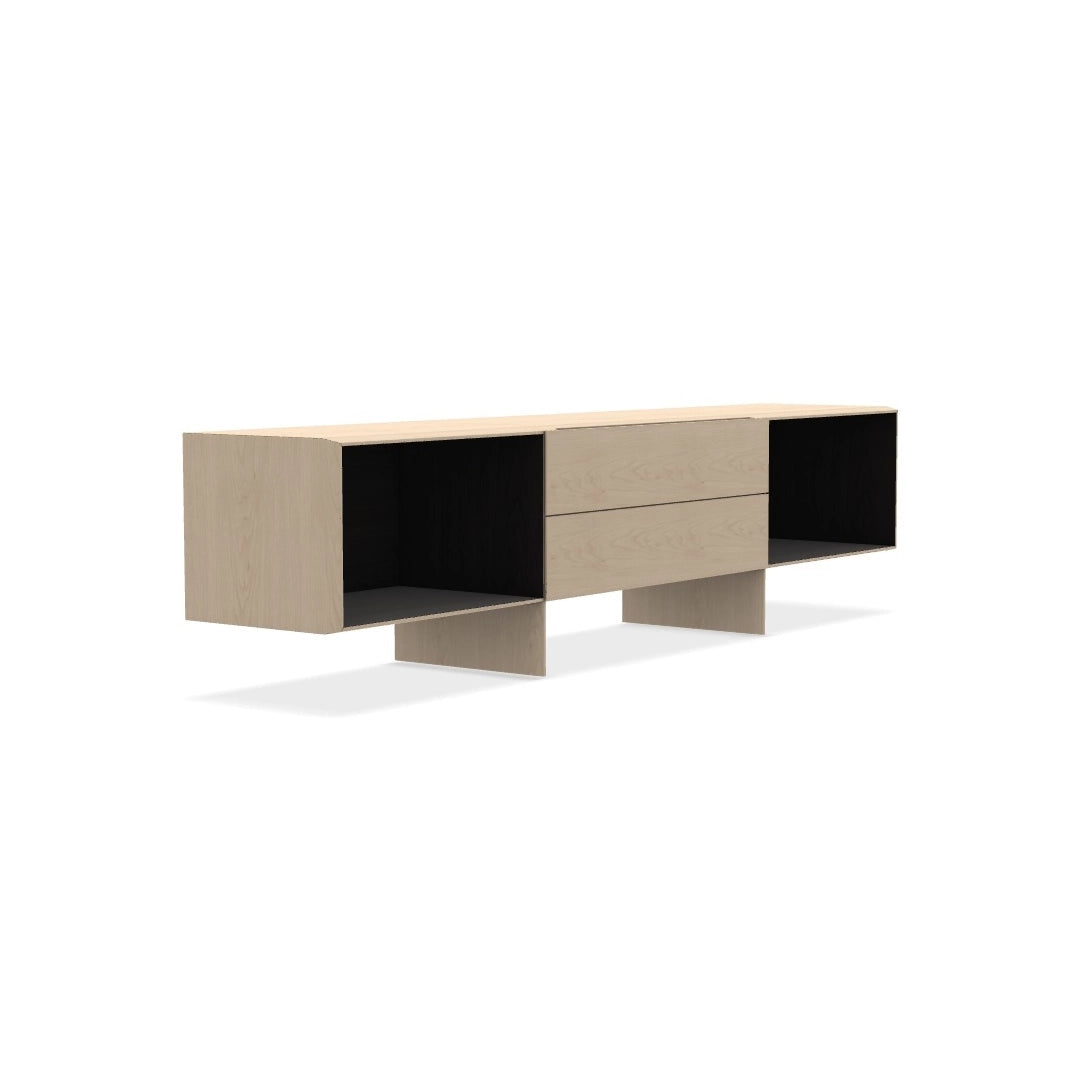 Tetrami Storage Unit with Open Compartments and Drawers