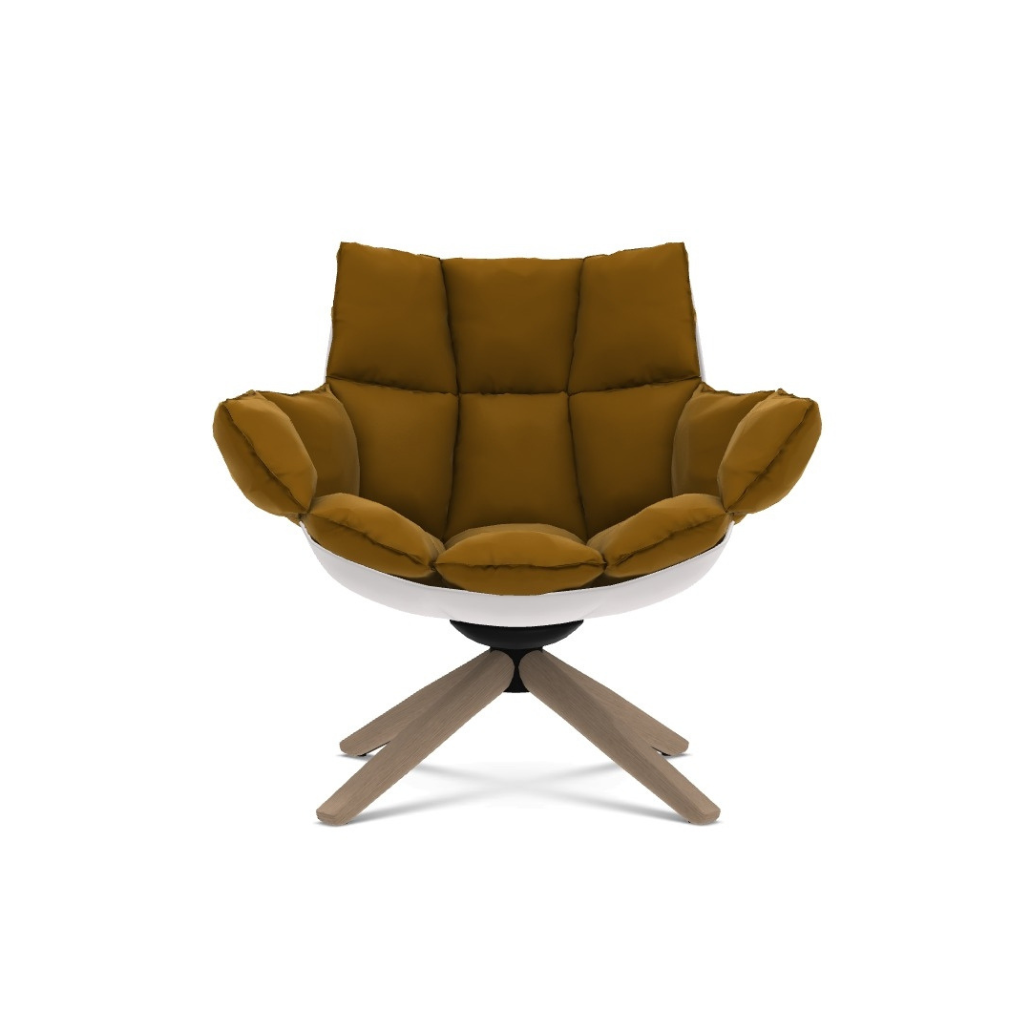 Husk Swivel Armchair with Armrests