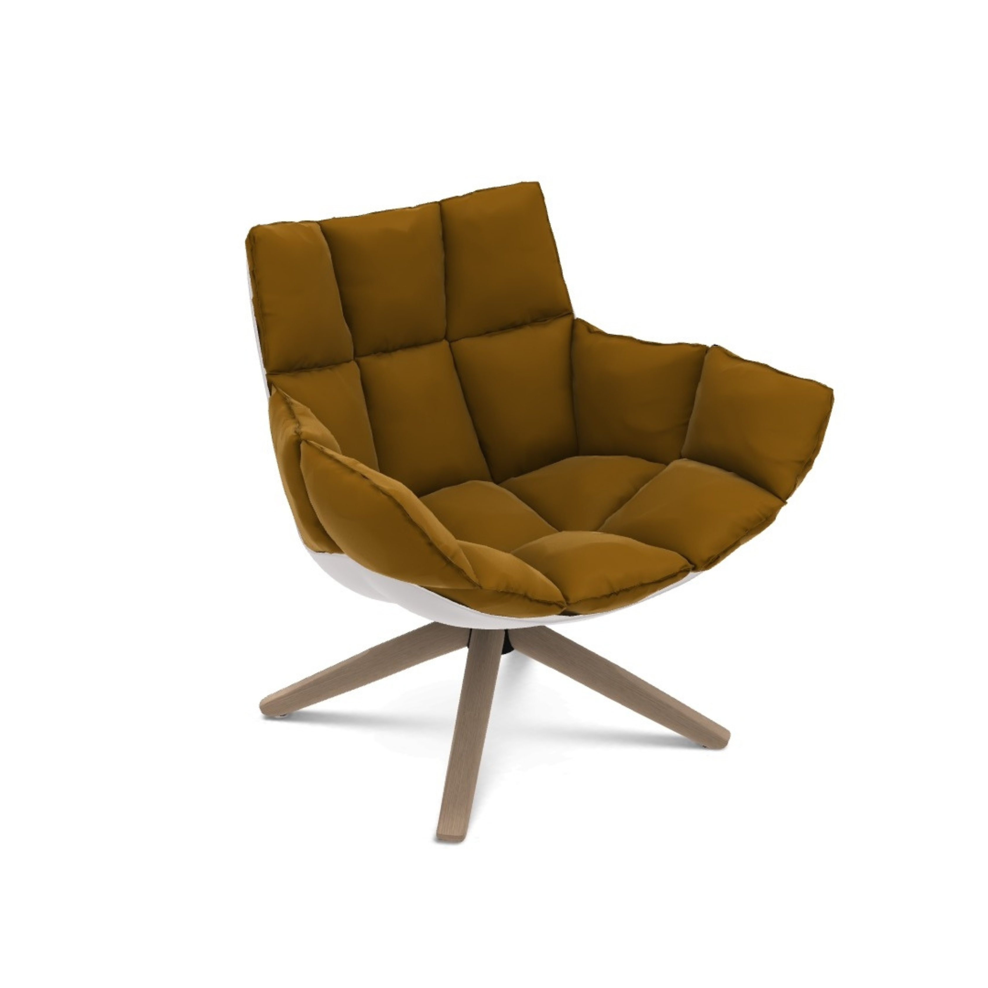 Husk Swivel Armchair with Armrests