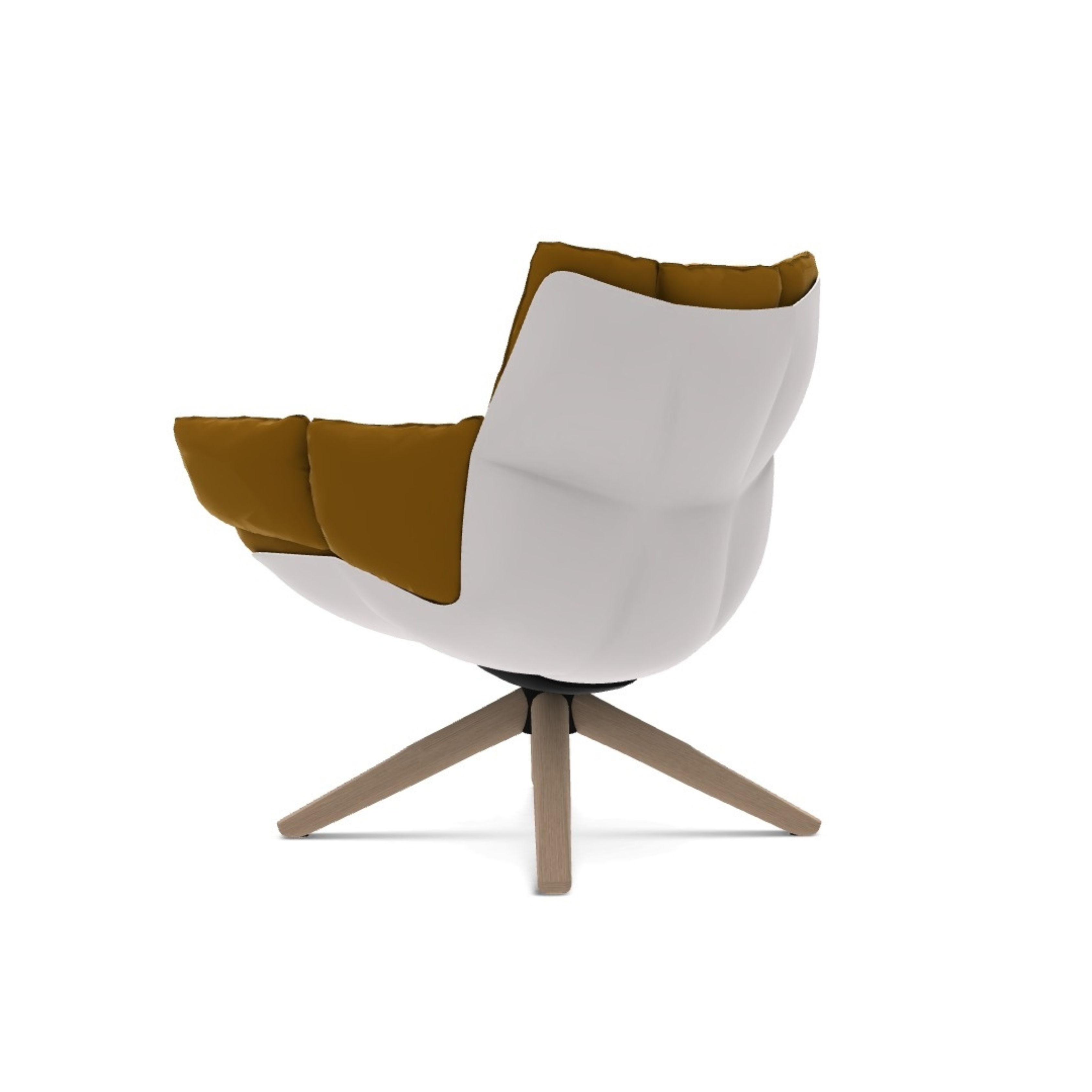 Husk Swivel Armchair with Armrests