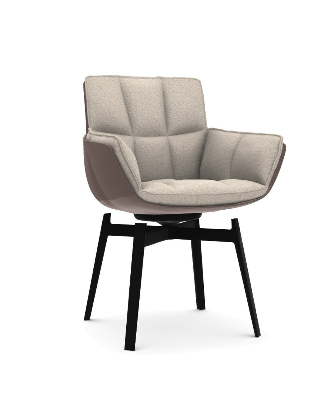 Husk Swivel Chair with Armrests