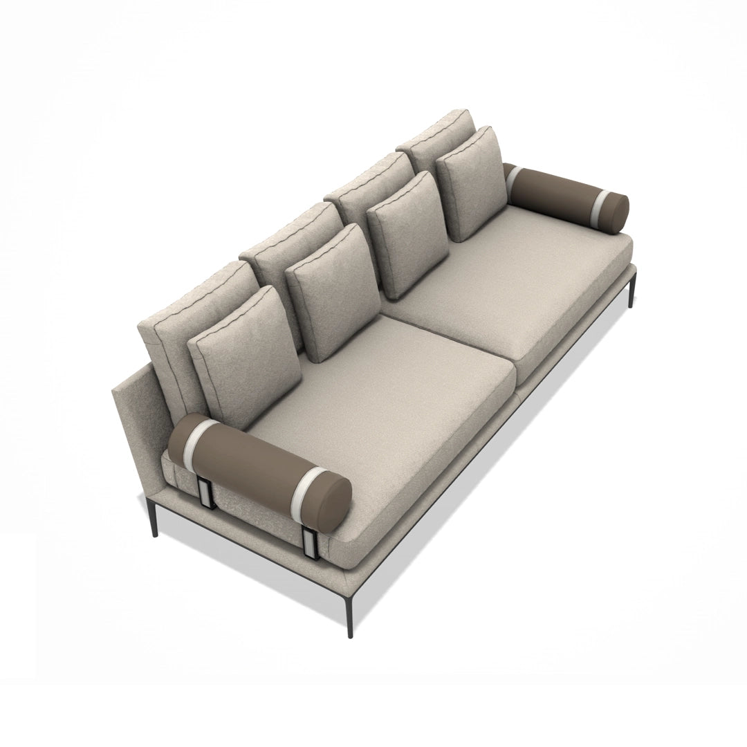 Atoll Sofa, 4 Lumbar Cushions, 2 Atoll Roller with Support
