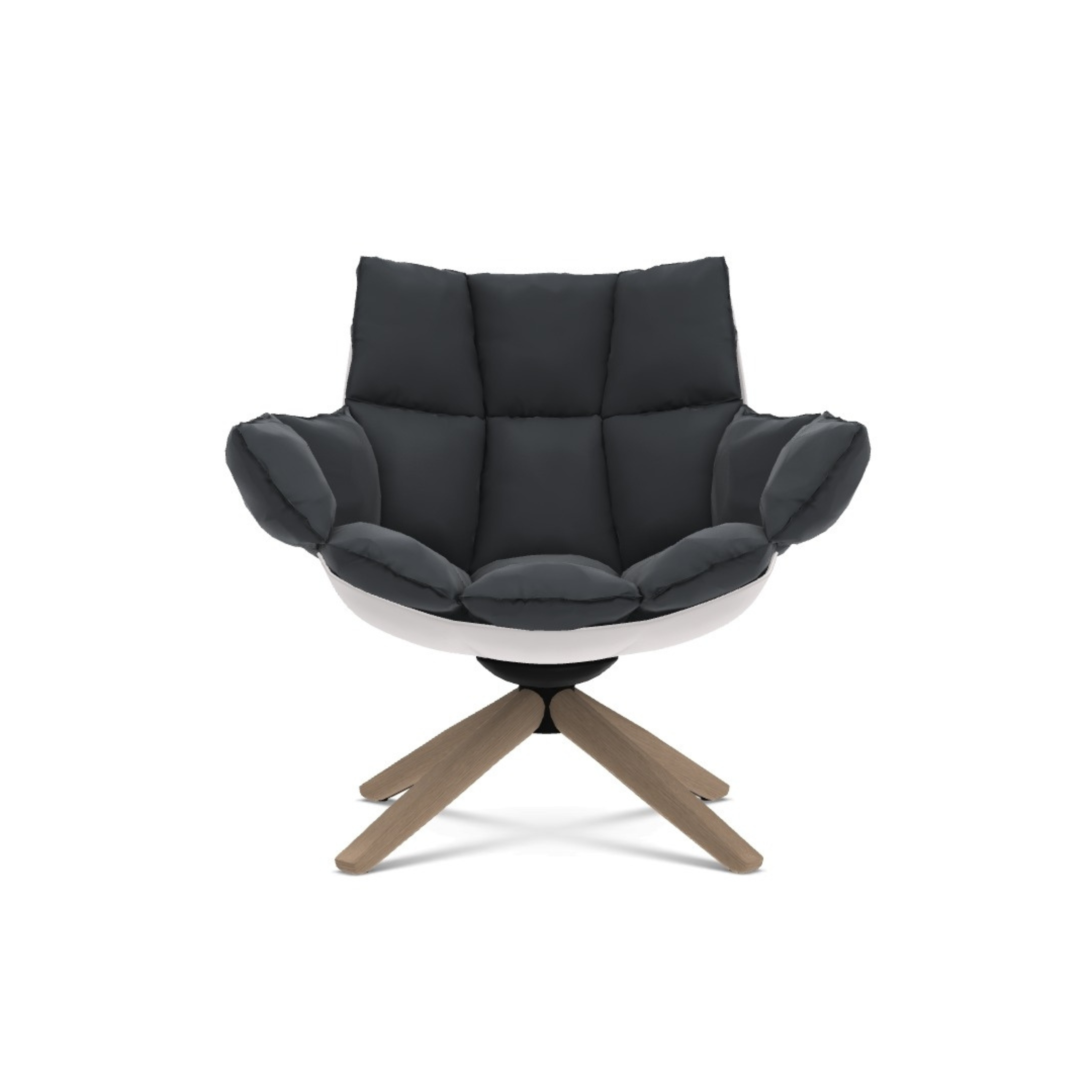 Husk Swivel Armchair with Armrests