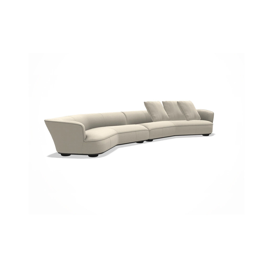 Lilum Curved Sofa with 6 Extra Cushions