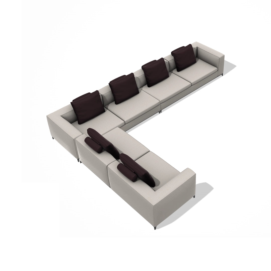 Michel Club L Shape Sofa,  2 Left Terminal Element, Right Terminal Element