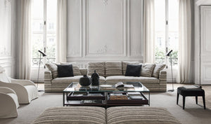 Otium soft sofa with qty 2 back cushions (90 x 60 cm) & qty 3 back cushions ( 60 x 60 cm) and qty 4 decorative cushions box style - Baituti Home